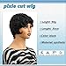 MUJGOO Short Wigs for Black Women Short Curly Pixie Cut Wigs for Wome With Bangs for Black Women Synthetic Natural Wigs Short Wigs（Black）
