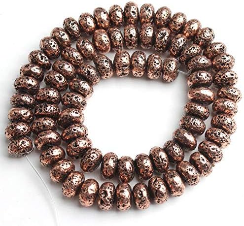 6/8/10 mm Natural Red Copper Hematite Stone Beads Rondelle Spacer Beads for Accessories Jewellery Making DIY 15‘’ - (Item Dia: 8.5x5mm 70pcs)