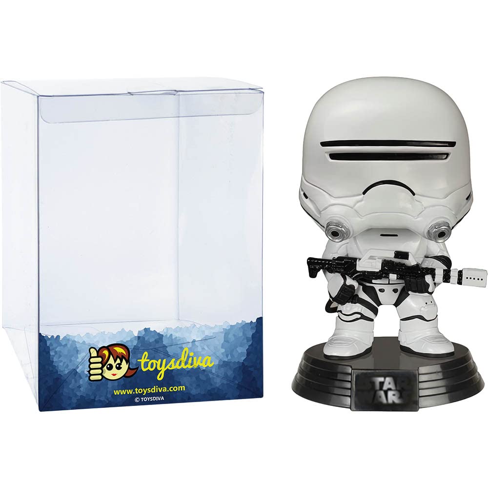 Funko First Order Flametrooper: P o p ! Vinyl Figurine Bundle with 1 Compatible 'ToysDiva' Graphic Protector (068-06224 - B)