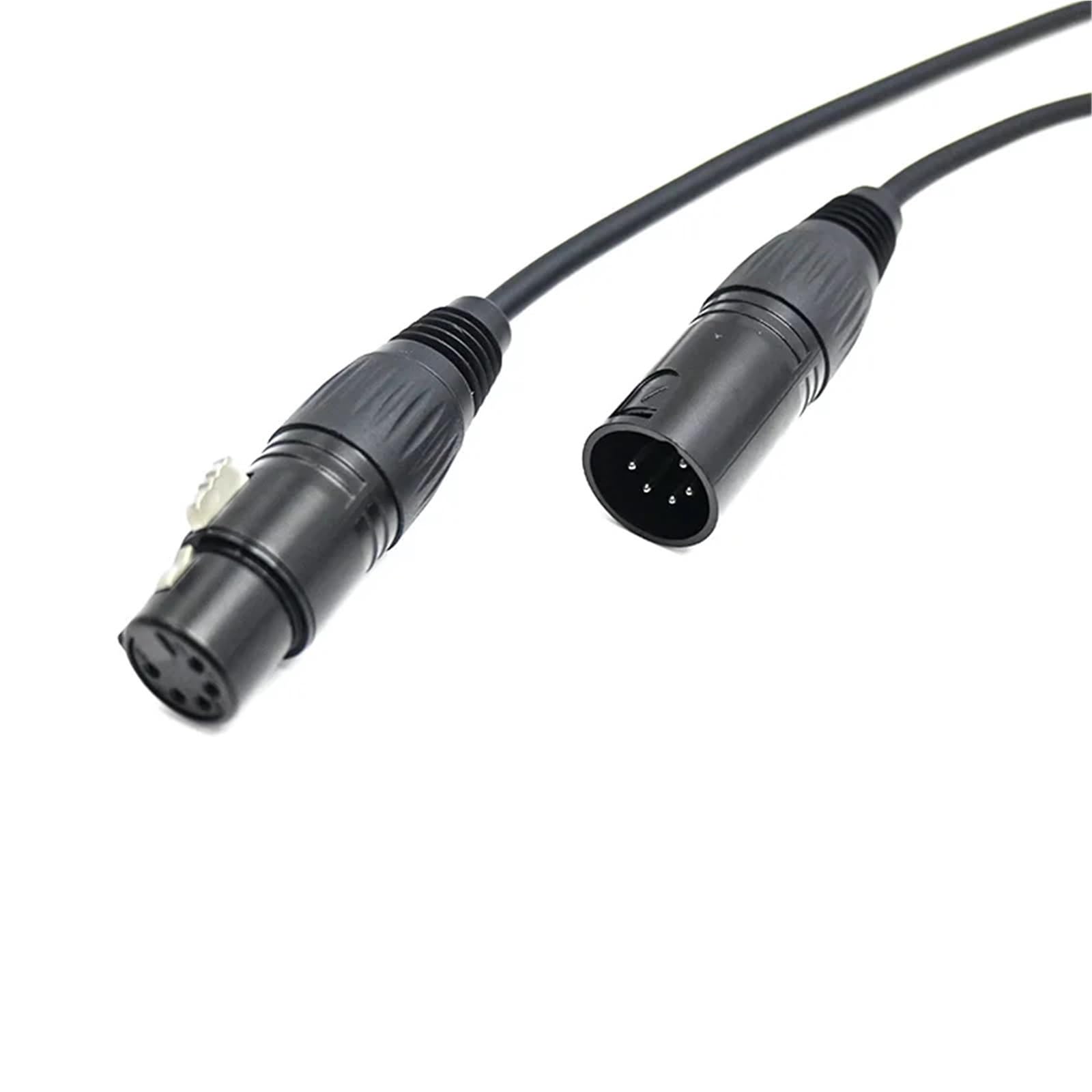 5-biegunowy 4-żyłowy 512 kabel sterujący światłem, 110 omów, 1 m, 1,5 m, 2 m, 3 m, 5 m, 10 m, 20 m, 30 m, przewód sygnałowy do listew świetlnych LED i systemów DJ (3 metry)