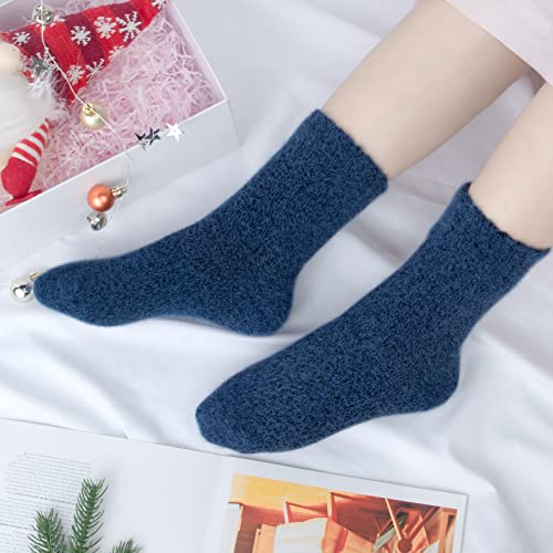 Loritta 5 Pairs Womens Fuzzy Socks Cozy Soft Fluffy Cute Cat Animal Winter Warm Slipper Socks Christmas Stocking Stuffers3