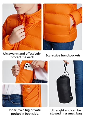 Baleaf Kids Puffer Down Jackets With Hood For Boys Girls Ultralight Packable Cold Winter Lightweight Outerwear Orange S #TOP4