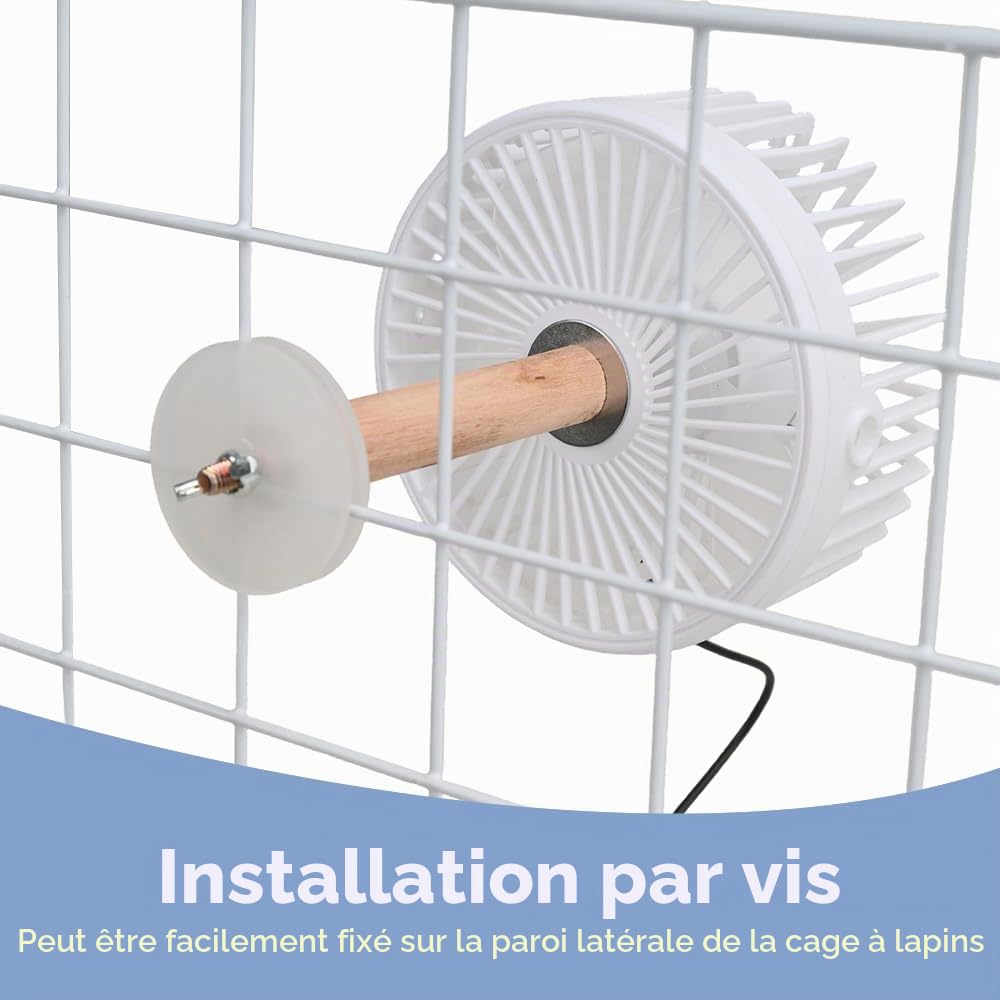 Ventilateur Pour Animaux Ultra-silencieux 20dB, Ventilateur Brise-vent Deux Vitesses, Refroidisseur USB Anti-morsure, Pour Cage Oiseau Lapin Hamster Petit Animal