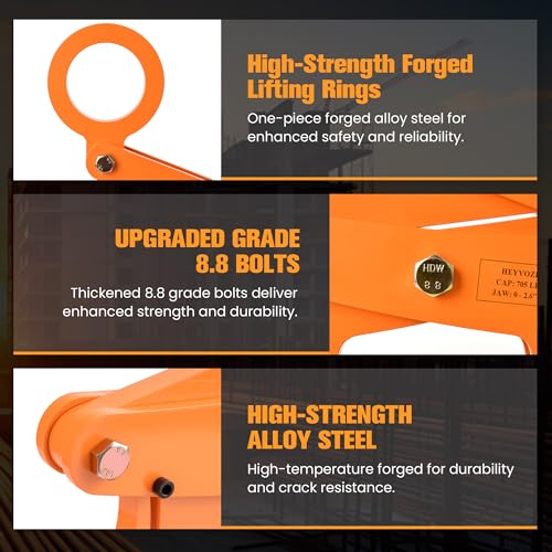 Image of 705 lbs Stone Lifting Clamp, 0-2.6 in Opening Range