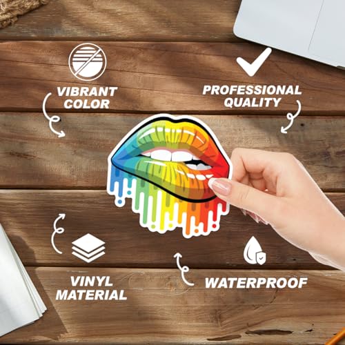 Image of LGBTQ Rainbow Bee You Human Pride Stickers Pack 9Pcs Equality Vinyl Decals for Laptop Water Bottle Car Scrapbook Lgbtqia Support Progress Empowerment Celebration