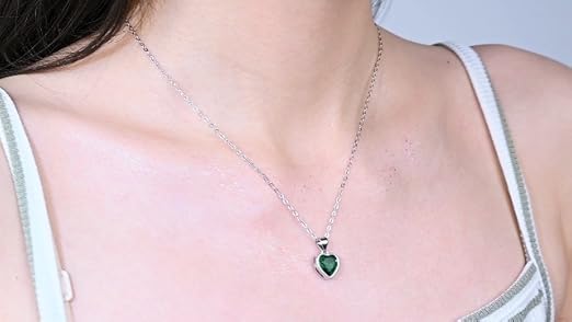 Heart Necklaces For Women 925 Sterling Silver Birthstone - View #5