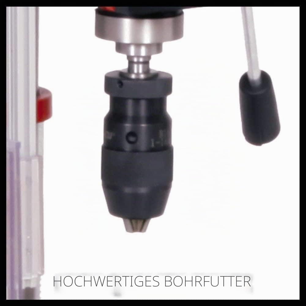 Einhell Säulenbohrmaschine TE-BD 750 E (750 W, 450-2.500 min-1, Induktionsmotor, stufenlose Drehzahlregulierung, Schnellspannbohrfutter von 1-16mm, MK2-Aufnahme, Tiefenanschlag)