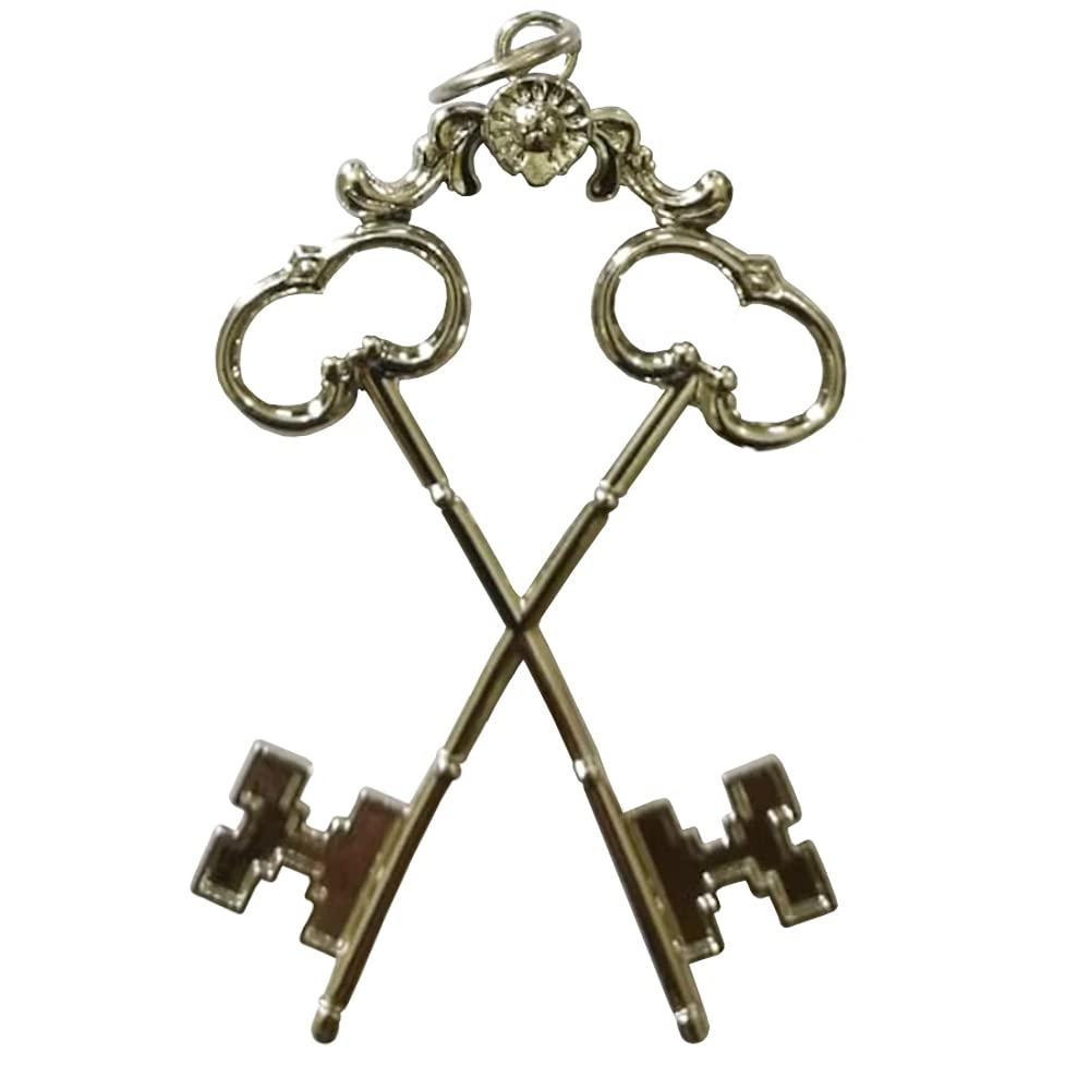 Bricks Masons Masonic Regalia Silver Collar Jewel - Treasurer