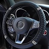 TimNas 1 Pack Bling Steering Wheel Cover, 15In Elastic Steering Wheel Cover, Sparkly Crystal Diamond