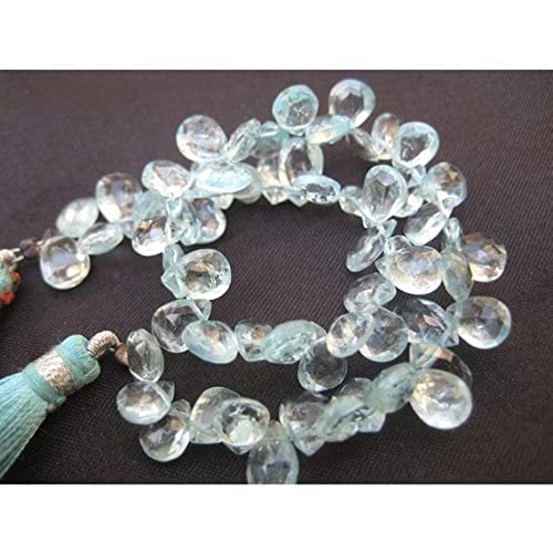 Perles d'aigue-marine poire pour créer des colliers bohèmes et bijoux d'été