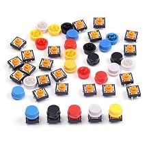 25Pcs 12x12x7.3mm Momentary Tact Tactile Push Button Switch Touch Switch Micro Switch 4 Pins SMD PCB with Cap for Arduino Pack of 25 CYT1009
