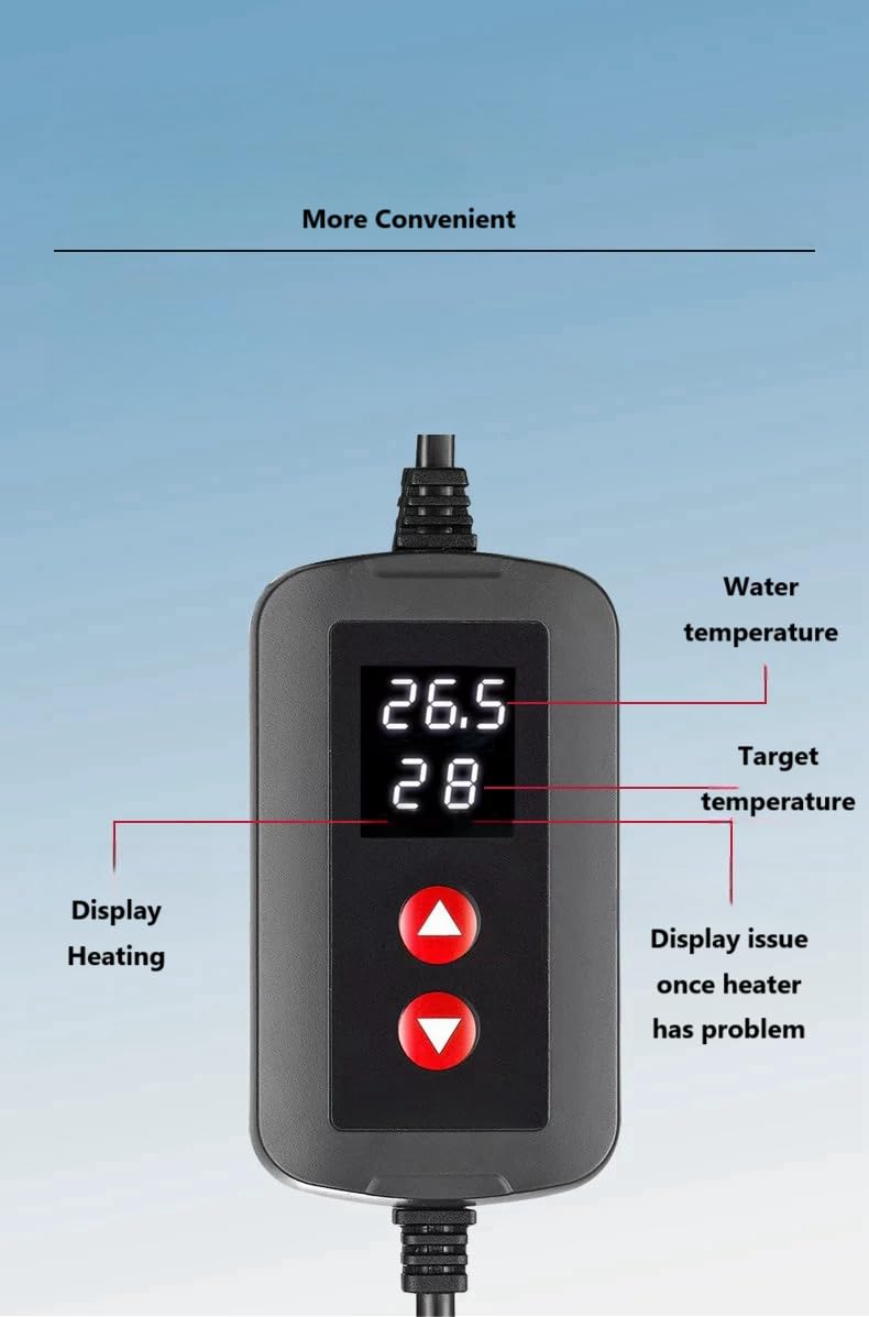 Riscaldatore acquario con display temperatura Eco riscaldatore regolabile 25 W/50 W/100 W/200 W/300 W/500 W (E-300 W)