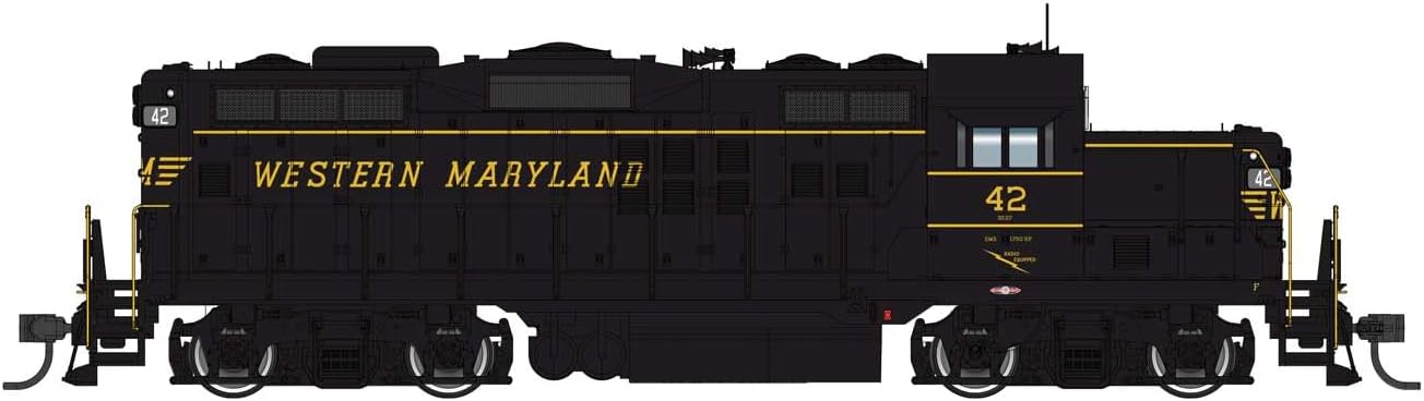 Walthers Proto 920-49735 HO Scale EMD GP9 Phase II Low Nose - Standard DC - Western Maryland #42 (Black, Yellow)