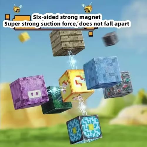 Image of SHAKTISM Magnetic Building Blocks Set for Kids, 27 PCS Magnetic Construction Cubes, Minecraft Style, Creative STEM Learning Toy, Educational Magnetic Building Set for Boys & Girls Age 3+