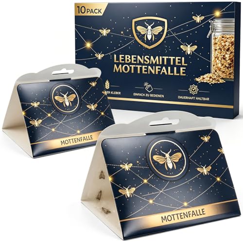 Dato Dalla Natura 10 Stück Mottenfalle Lebensmittelmotten Falle - Dreieckige Klebefalle Mottenfalle Lebensmittel, Lebensmittelmotten Motten Falle für Küche, Speisekammer, Vorratsschrank