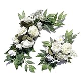 SZSYLM Floral Swags for Wedding Ceremony Sign, Rose Decorative Wedding Arch Flowers, 2Pcs Artificial