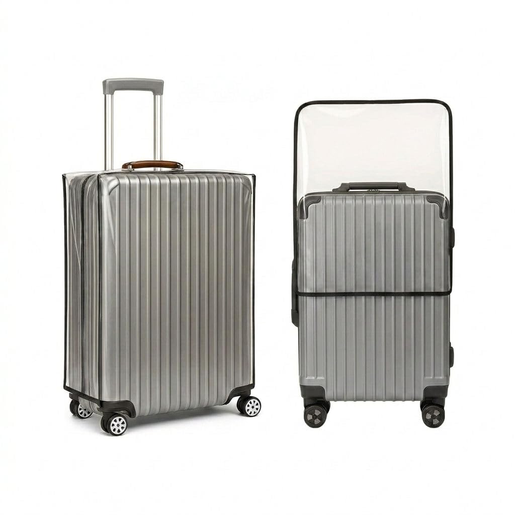 Transparent Luggage Cover for Traveling Bag & Suitcase - Dust, Water, Stain & Scratch Proof Trolley Protector with Velcro Lock & Lightweight Washable Material (Suitcase Not Included, Only Cover)-image-14