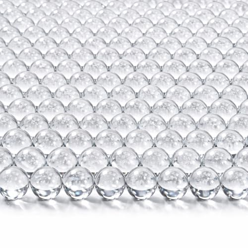 Sukh Lot de 190 billes transparentes pour remplissage de vase – Petites perles rondes en verre transparent de 1 cm pour vases, aquariums, décoration de la...