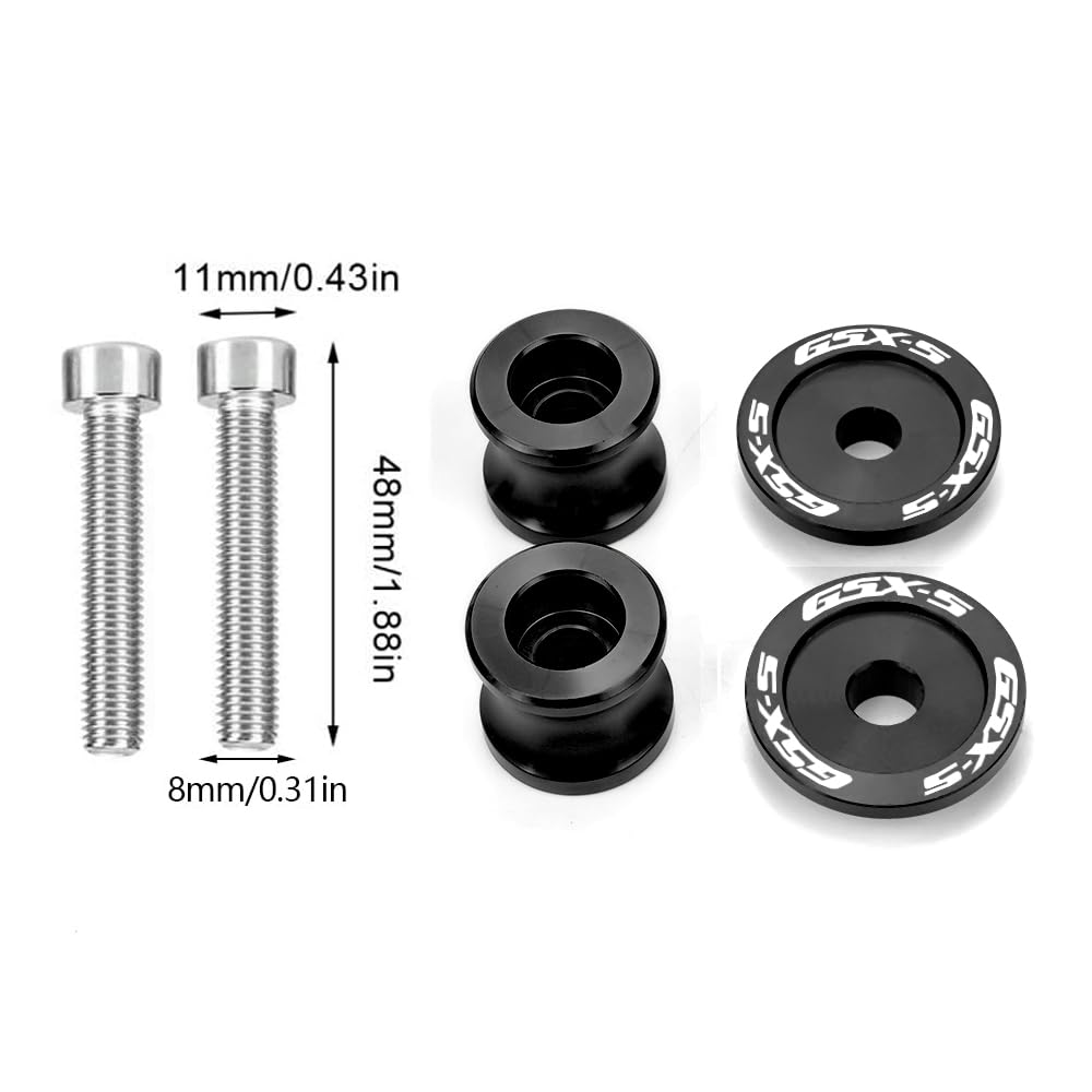 Diabolos Moto pour Suzuki GSXS 750 1000 GSX-S750 GSX-S 1000 GSX-S950 GSX-8S GSX-S1000GT 2025 Accessoires, Support de béquille Bobbins arrière M8 Support de Montage Adaptateur oscillant