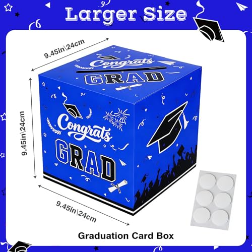 Image of 9.45Inch Large Blue Black Graduation Card Box, Back to School Gifts | Ideal 2026 Grad & Back to School Gifts, Fits High School, College & Masters, Dorm Decor & Party Favors For Class of 2026