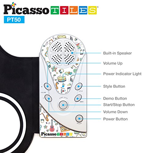 Picassotiles PT50-BLU/WHT Portable Kid'S Roll Up Drum, Educational Electronic Drum Set W/ 7 Different Drum Pads thumb #3