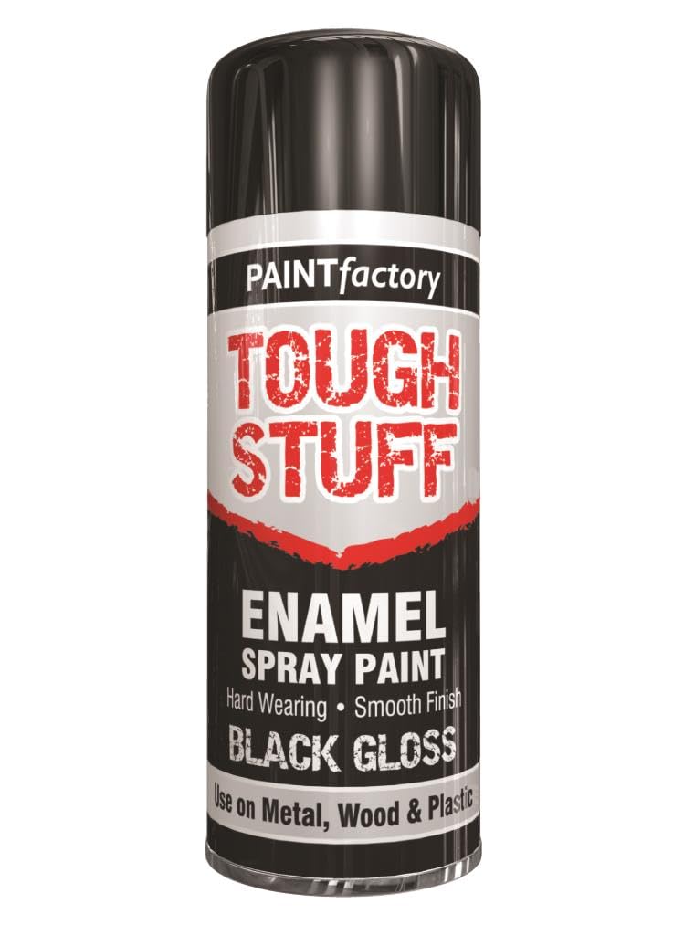 Monal Black Gloss - 2578 Pf Tough Stuff Enamel Spray Paints – 400Ml Aerosol For Wood, Metal, Plastic & Diy Projects – Gloss, Matt & Primer Finishes (Black Gloss - 2578)