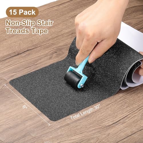 Cinta antideslizante para escalones de madera y tiras autoadhesivas de seguridad PATIKIL 15x76cm 2