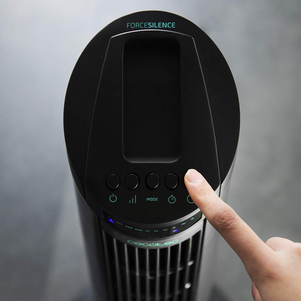 Cecotec EnergySilence 890 Skyline Turmventilator, 50 W, 76 cm, Oszillation, Kupfermotor, 3 Geschwindigkeiten, Schwarz