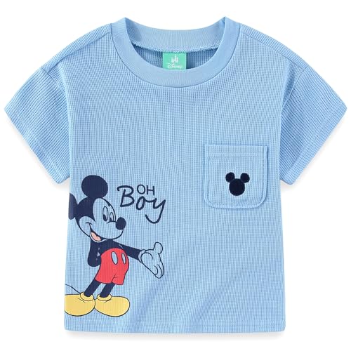 Disney Lilo & Stitch Mickey Mouse Boys Waffle Knit Short Sleeve Shirt and Short Set for Infant Toddler and Big Kids2