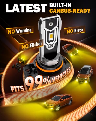 Image of Auxbeam 2504 PSX24W Fog Lights Golden Yellow Offroad Lights 10000LM | 400% brightness, quick installation, all in one design, fanless, quiet, plug and play, 3000k golden yellow