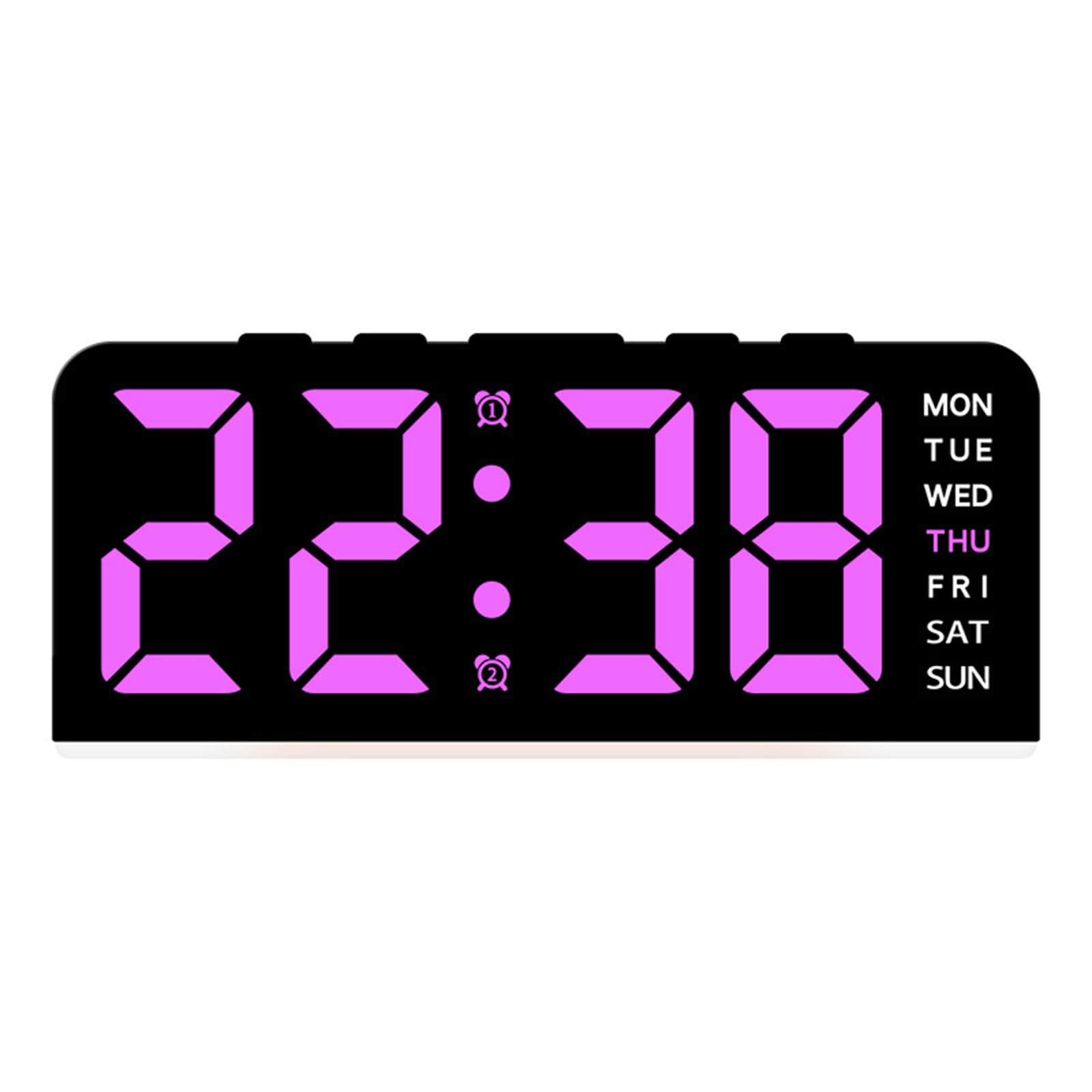 Jazuaiao Stylish LED Ambiances Light Clock with Customizable Color Digital Alarm Clock Snooze Function for Living Room or Study LED Digital Alarm