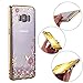 Galaxy S8 Plus Case, LONTECT Floral Butterfly Graden Design Pattern with Bling Diamond Clear Soft TPU Gel Slim Back Case Cover for Samsung Galaxy Galaxy S8 Plus - Gold