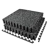 AIRHOP ジムマット 大判トレーニングマット 2層構造のラバーマット 床保護 防音 衝撃吸収 キズ防止 ホームジム トレーニング器具用 60×60×1.4cm 12枚セット