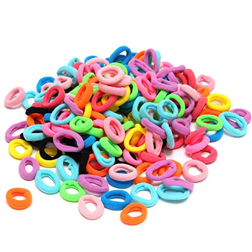 Elastic Hair Bands Ties Girl, Small Size Rubber Band Ponytail Holders (200 PCS, 10 Colors)