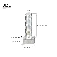Vista 2 de Tornillo deslizante con ranura en T M6x20mm (DXL), 20 unidades, bueno para la industria de la construcción, pernos de riel en T chapados en zinc