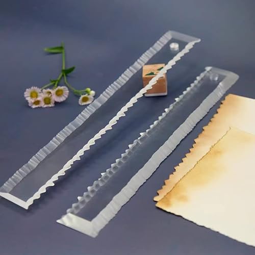 Deckle Edge Lineal Papierschneidelineal - Acryl Unregelmäßige Kanten Lineal für Handwerk und Papiergestaltung - 288mm