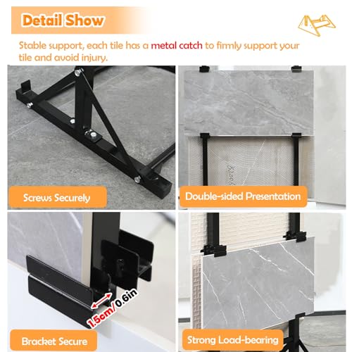 Présentoir de sol pour carrelage et bois noir double face pour showroom - 7