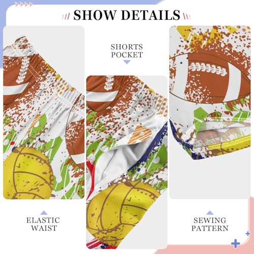 Sport Pattern Balls Boys Pants for Kids Jogger Pants with Pockets S-XL4