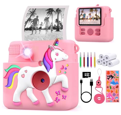 FUNKAM Kinderkamera Sofortbildkamera, Sofortbildkamera Kinder mit Druckpapier, Einhorn-Hülle & 32GB TF Karte, Digitalkamera Kinder mit bunten Stiften Geschenk (Rosa) FUNKAM Kinderkamera Sofortbildkamera, Sofortbildkamera Kinder mit Druckpapier, Einhorn-Hülle & 32GB TF Karte, Digitalkamera Kinder mit bunten Stiften Geschenk (Rosa)