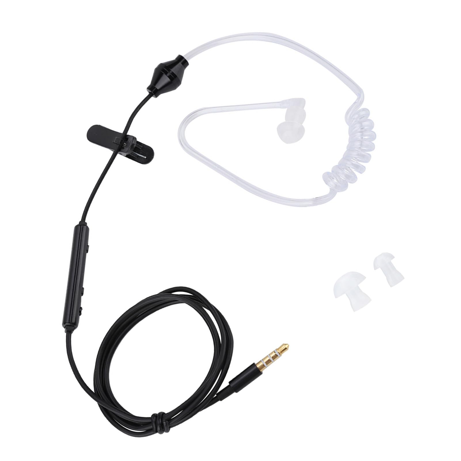Estink Single Ear Tube Headset Black/White Noise Cancelling Mic