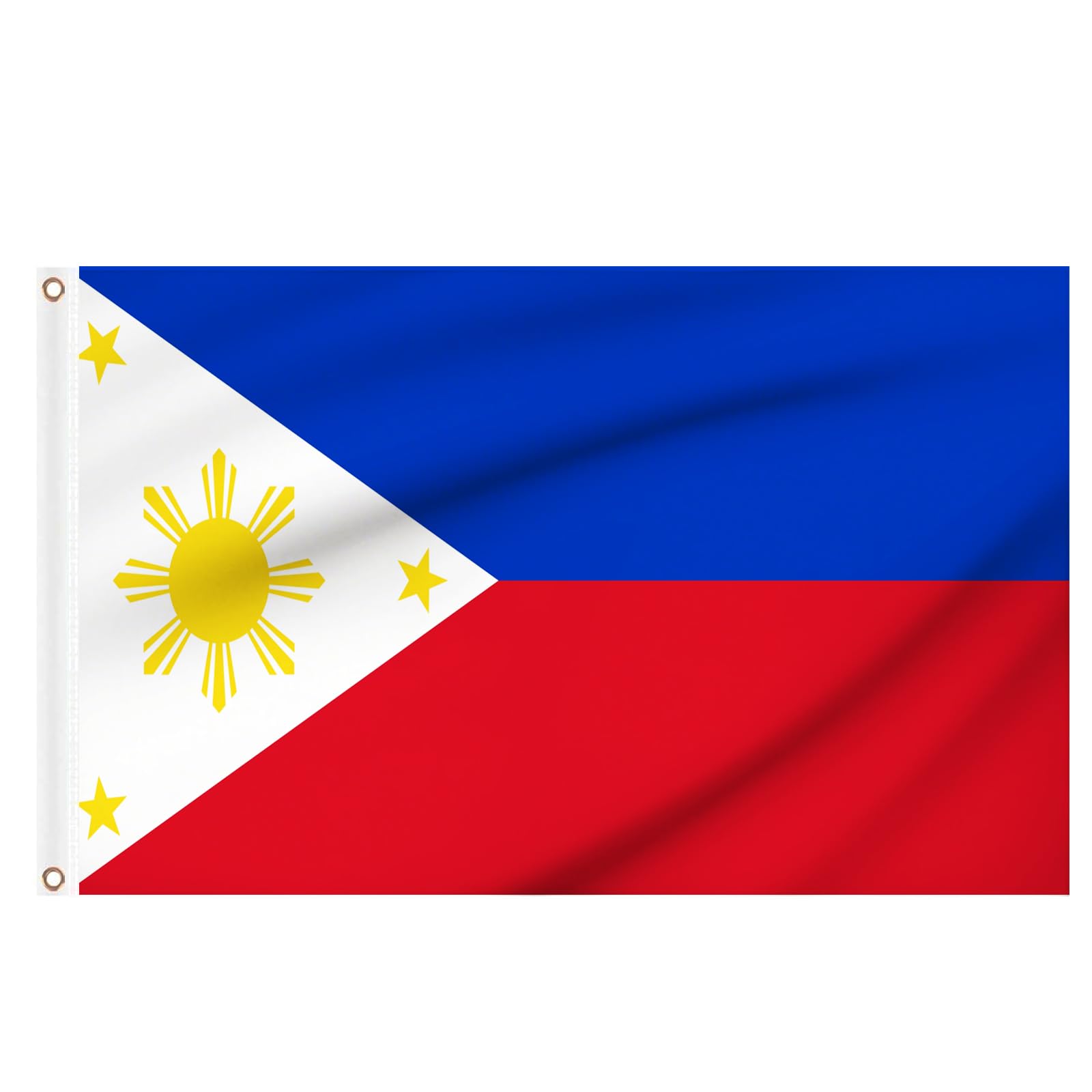 2PCS Philippines Flags 5ft x 3ft, Large Philippine Flag with Brass Eyelets for Philippine Independence Day School Culture Day Party Festival Outdoor Decorations