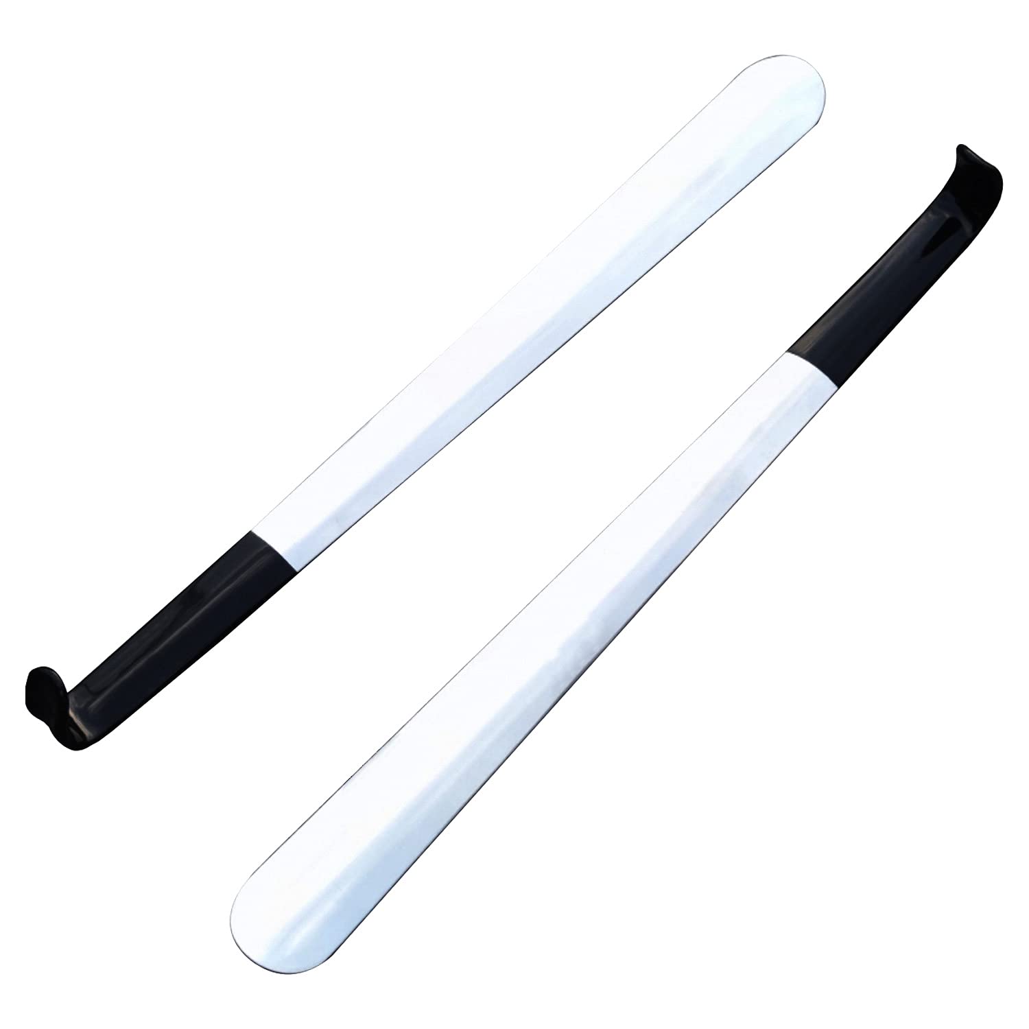 SUNUNICOMetal Shoe Horn Set of 2 - Heavy Duty Stainless Steel Shoehorn, 16.5” Long Handled Shoe Horn for Women, Men, Kids, Elderly, Boots and Shoes
