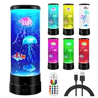PORFOYO Quallen Lampe, Lavalampe Quallen, Runde Jellyfish Lamp, Quallen Aquarium Lampe mit 17 Farbwechsel Modi Fernbedienung, Fantasy Quallen Lavalampe für Stimmungslicht, Nachtlicht, Zuhause Deko
