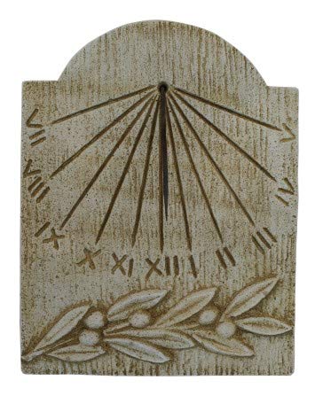 AnaParra Reloj de Sol para Decorar la Pared Modelo Rama Olivo 3X39X50cm. | Hormigón Piedra | Reloj Sola para Exterior | Peso: 14Kg.