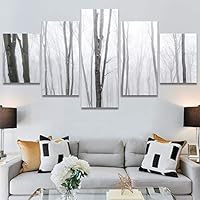 SIGNWIN 5 Panel Canvas Wall Art Rustic Woods for Home Decorations Ready to Hang - 60