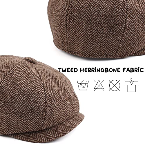 Toddler Boys Newsboy Caps Baby Kids Driver Cap Hat Vintage Tweed Flat Pageboy Hats 1-4 Y4