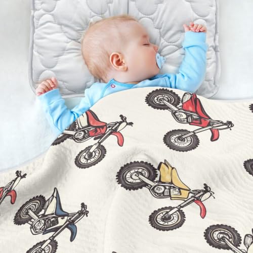 Image of Motocross Dirt Bike Vintage Baby Blankets