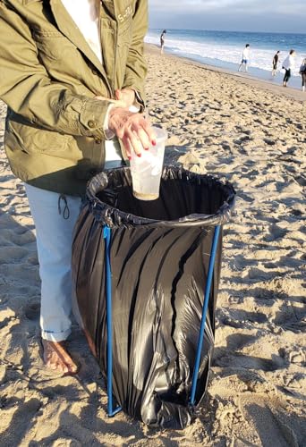 Image of Portable Trash Can for Camping, Collapsible Trash Bin for RV, Garbage Can for Home, Waste Bin for Outdoor /Indoor (Blue)