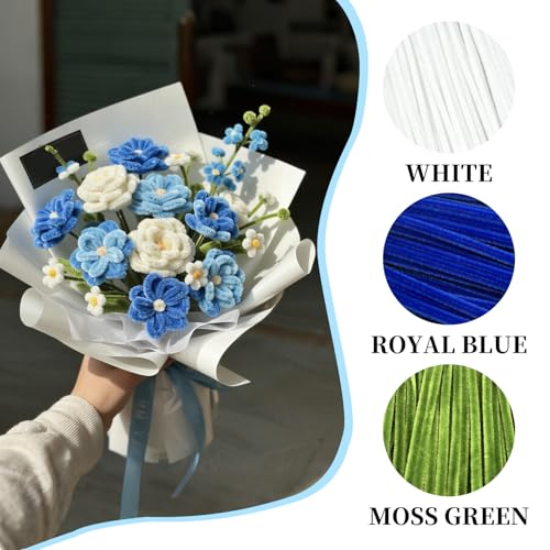 Image of Royal Blue Pipe Cleaners Craft,Chenille Stems for DIY Art & Craft Supplies,Blue Party /Birthday Decorations,Pipe Cleaners Blue Crafts,Royal Blue Gifts For Women,DIY Toys Flowers for Home Wall Decor