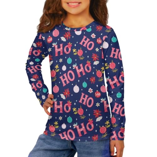 Image of Long Sleeve Shirts for Girls Casual Crewneck Tops Fall Winter Outfits for 3-16 Years Old